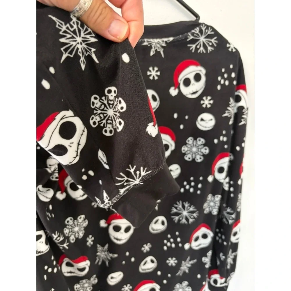 Disney Nightmare Before Christmas Jack Skellington Santa Pajama Top Black Small